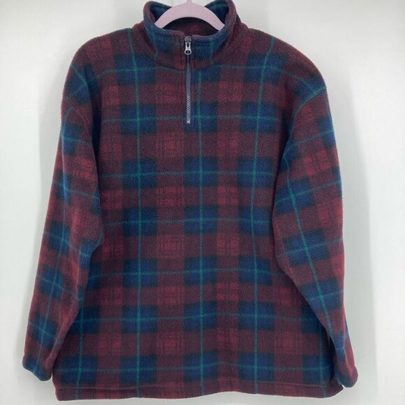 Badge Men’s Plaid Fleece Pullover Size L - Picture 1 of 3